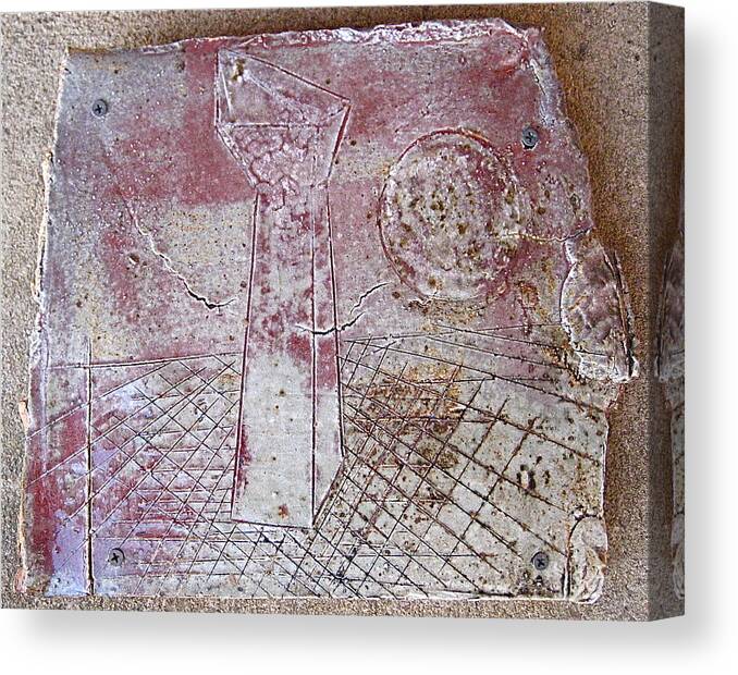 Stoneware Canvas Print featuring the relief Imagined Landscape by Stephen Hawks