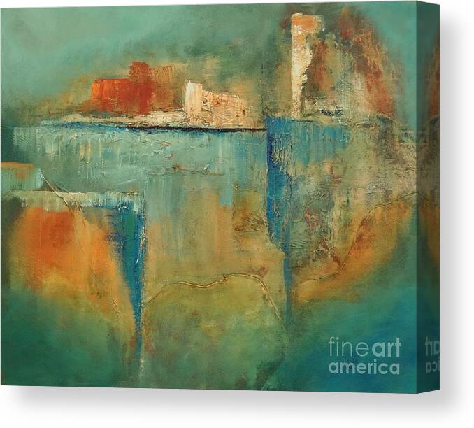 Abstract Canvas Print featuring the painting In the Distance by Kat McClure