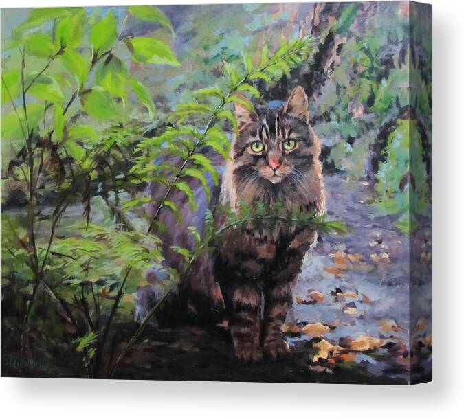 Forest Canvas Print featuring the painting In the Forest by Karen Ilari