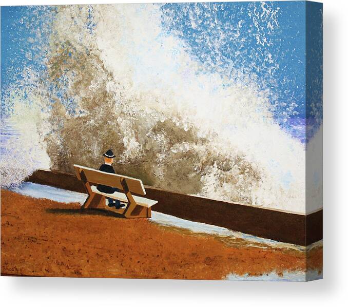 Surrealism Canvas Print featuring the painting Incoming by Thomas Blood