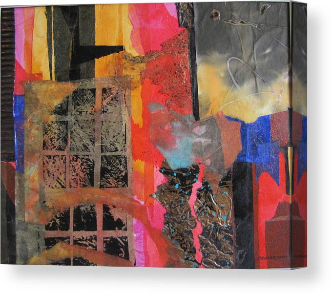 Abstract Canvas Print featuring the mixed media Inside My World by Carole Johnson