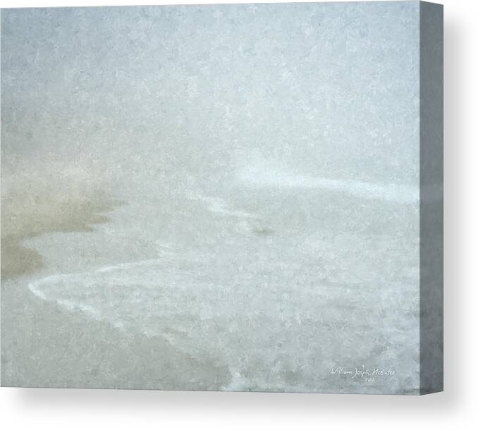 Beach Canvas Print featuring the painting Into The Mist by Bill McEntee