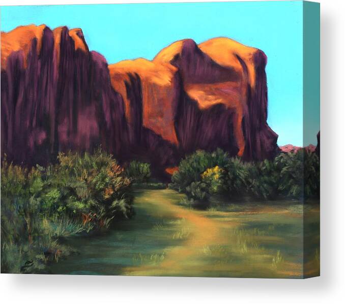 Landscape Canvas Print featuring the painting Into the Mystic by Sandi Snead