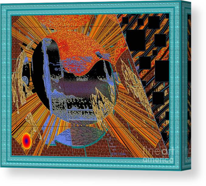 Cradle Canvas Print featuring the digital art Inw_20a0610a_mortar-black_fxfr-blue by Kateri Starczewski