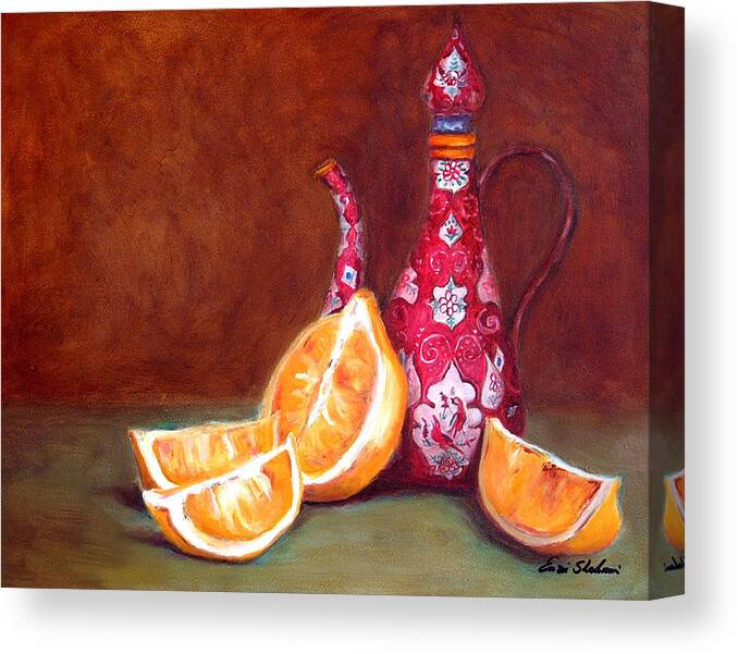 Lemons Canvas Print featuring the painting Iranian Lemons by Portraits By NC