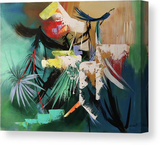 Abstract Canvas Print featuring the painting Island Fever No. 2 by Carole Sluski