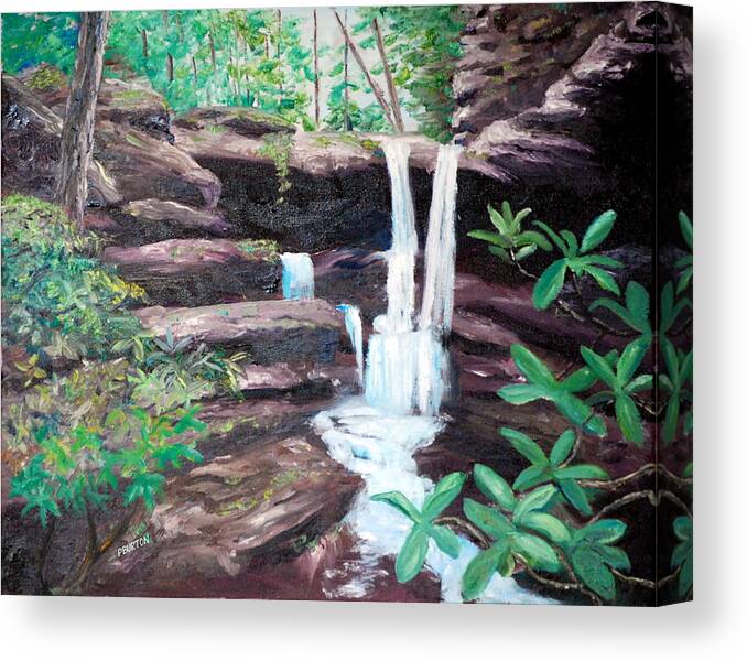 Jenny Wiley Canvas Print featuring the painting Jenny Falls by Phil Burton