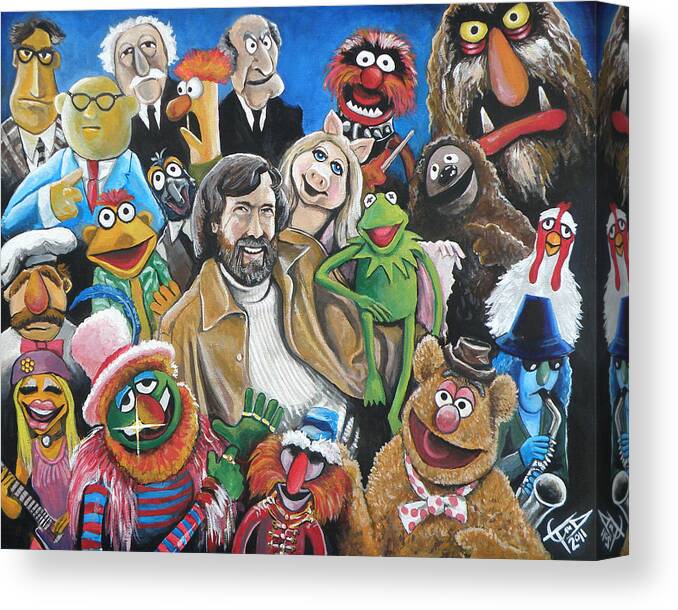 Muppets Canvas Print featuring the painting Jim Henson and Co. by Tom Carlton