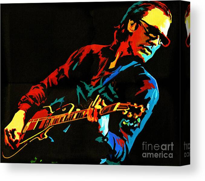 Contemporary Painting Canvas Print featuring the painting Joe Bonamassa by Tanya Filichkin