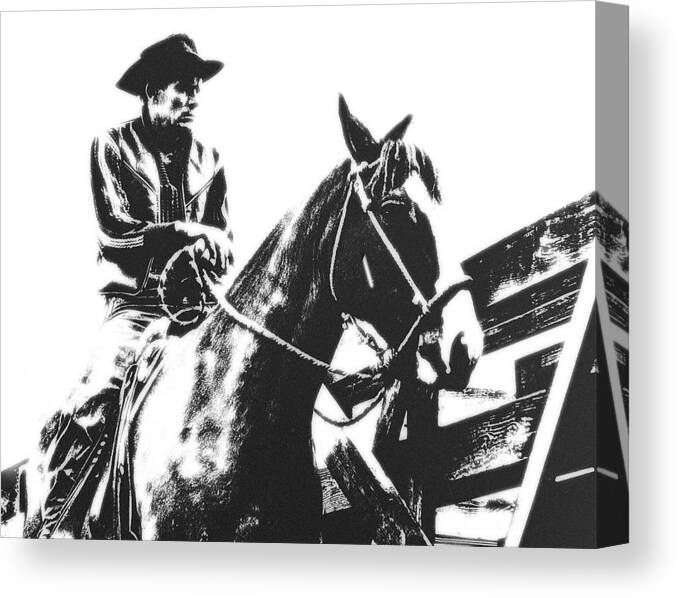 Cowboy Canvas Print featuring the photograph Kansas City Cowboy by Don Wolf
