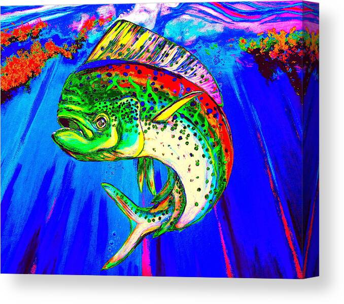 Fish Canvas Print featuring the digital art King Mahi Mahi by Larry Beat