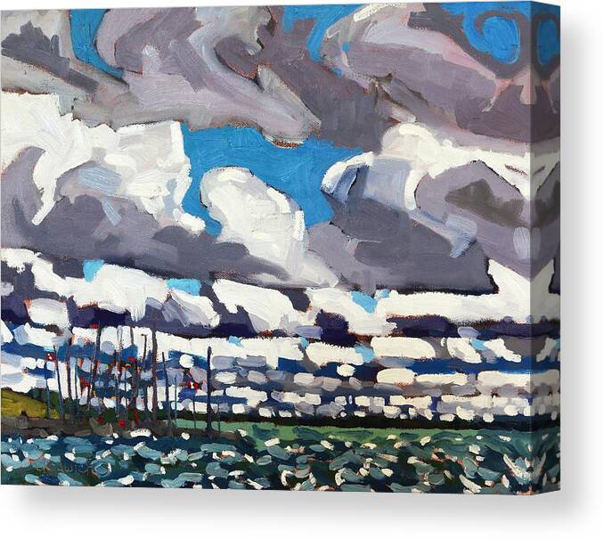 Morning Canvas Print featuring the painting Kingston Waterfront by Phil Chadwick