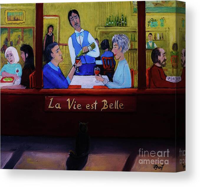 Montreal Canvas Print featuring the painting La Vie est Belle by Reb Frost