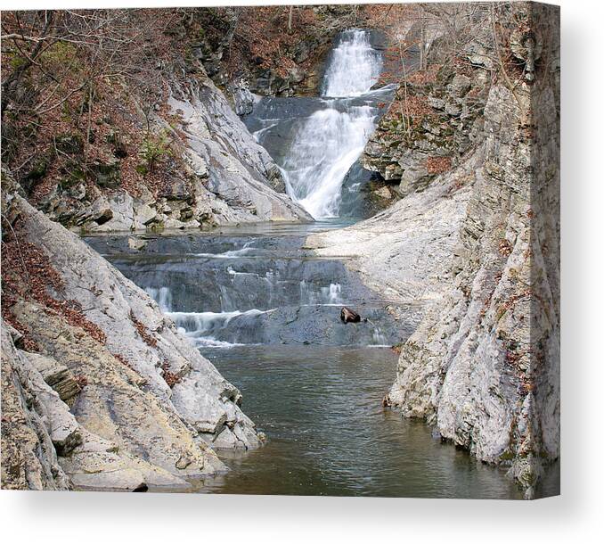 Falls Canvas Print featuring the photograph Lace Falls by Alan Raasch