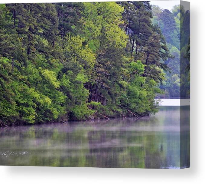 Nature Canvas Print featuring the photograph Lake Catherine Morning by John Glass