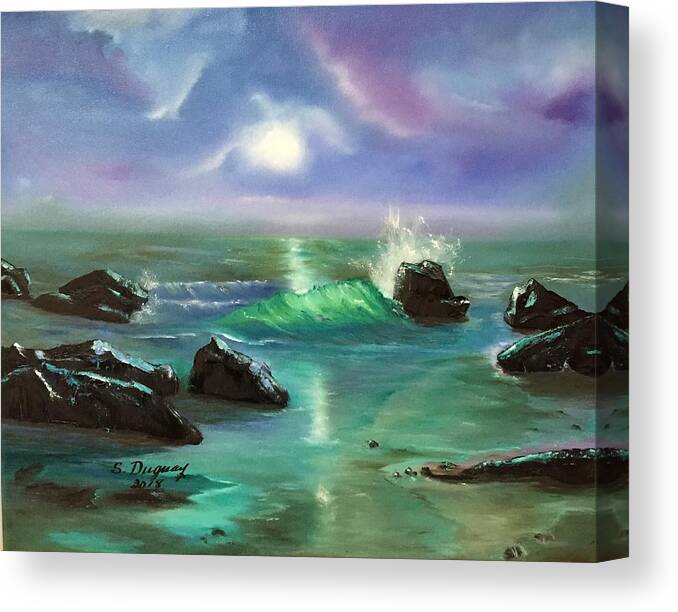  Luminous Canvas Print featuring the painting Lake Superior Evening by Sharon Duguay
