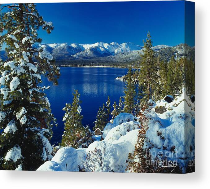 Lake Tahoe Canvas Print featuring the photograph Lake Tahoe Winter by Vance Fox