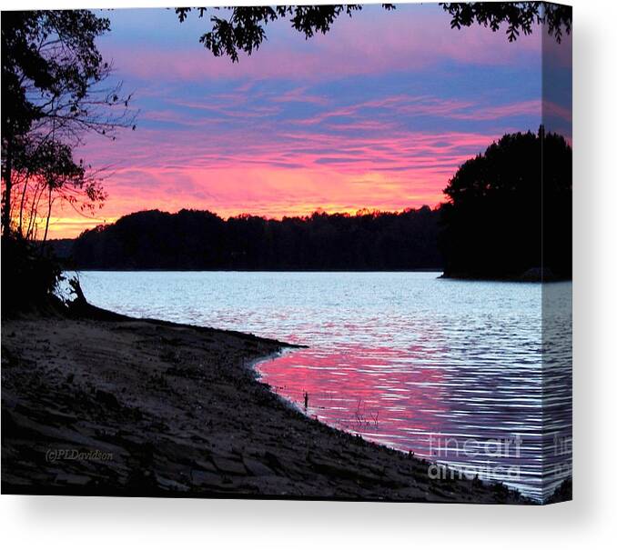 Lake Canvas Print featuring the photograph Lake View Sunset by Pat Davidson