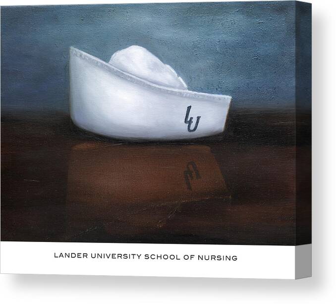 Lander University Canvas Print featuring the painting Lander University School of Nursing by Marlyn Boyd
