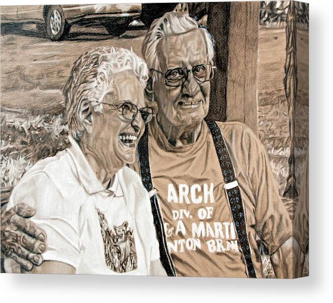 Portrait Canvas Print featuring the drawing Last Reunion by David Martin