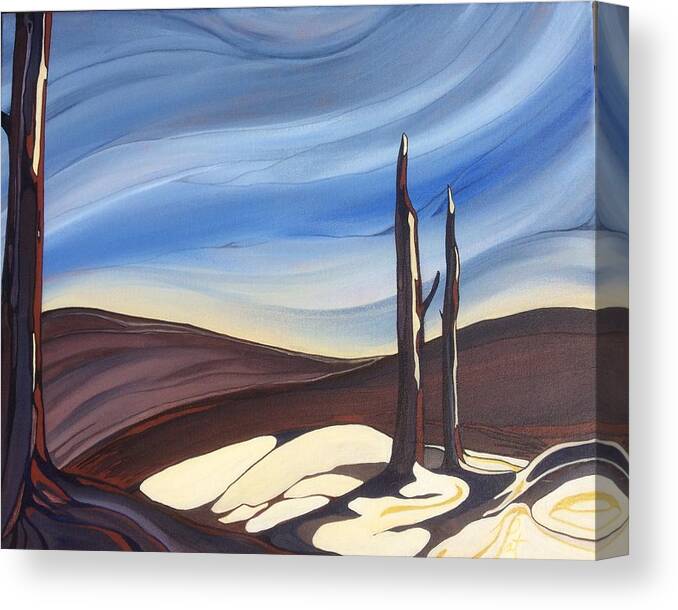 Snow Canvas Print featuring the painting Last Snow SOLD by Pat Purdy