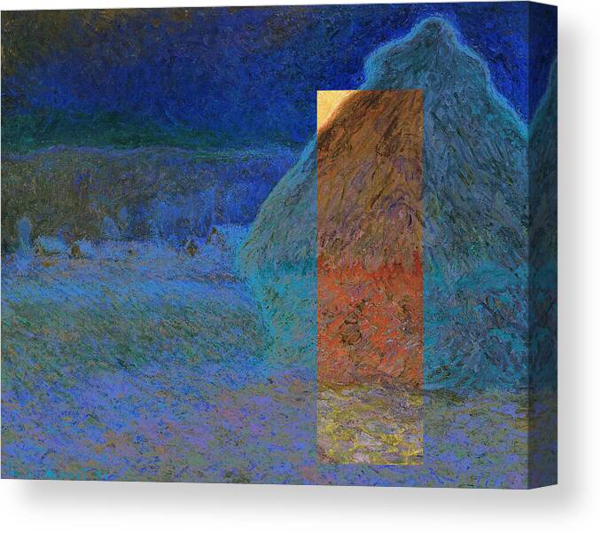 Abstract In The Living Room Canvas Print featuring the digital art Layered 3 Monet by David Bridburg