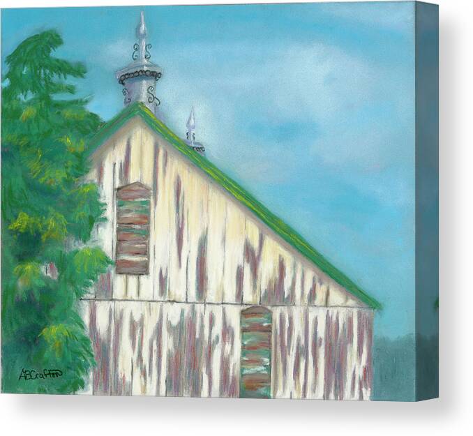 Old Barn Canvas Print featuring the painting Layers of Years Gone By by Arlene Crafton