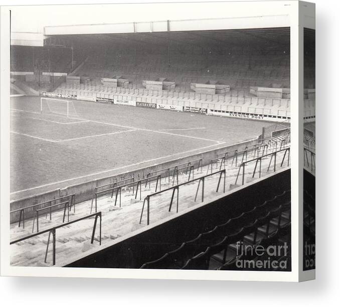 Leeds United Canvas Print featuring the photograph Leeds - Elland Road - The Kop 2 - 1970 by Legendary Football Grounds