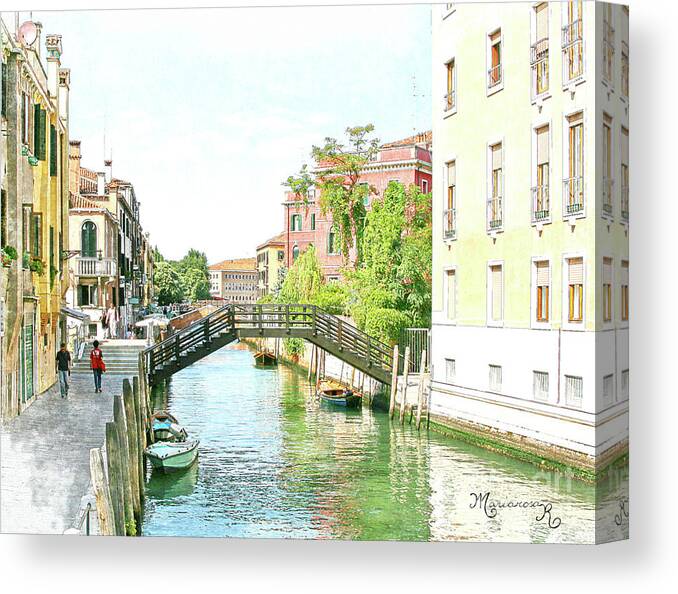 Italy Canvas Print featuring the digital art Leisurely Afternoon Stroll by Mariarosa Rockefeller