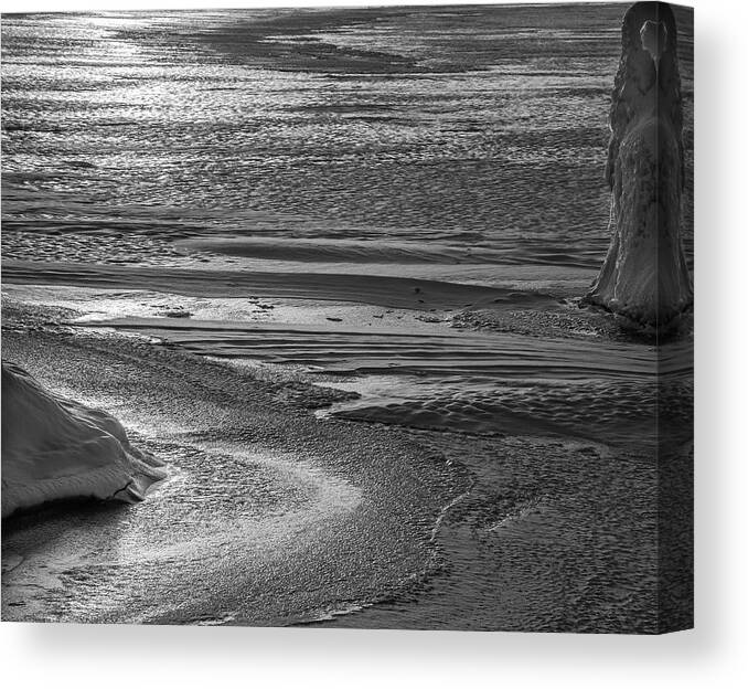 Green Bay Canvas Print featuring the photograph Light on Ice by John Roach