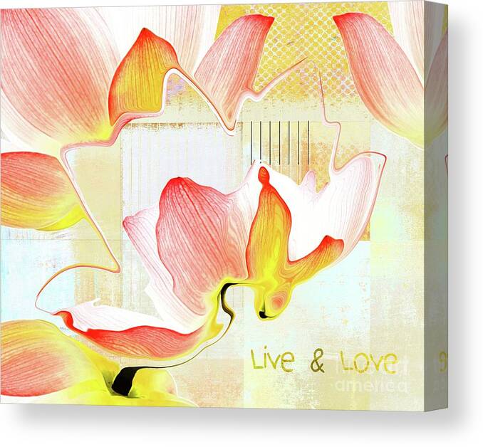 Abstract Canvas Print featuring the photograph Live n Love - absf44b by Variance Collections