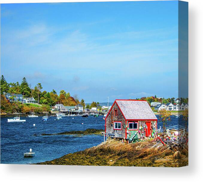Orr's Island Canvas Print featuring the photograph Lobstermen's Shack by Tim Kathka