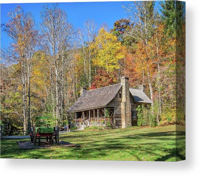 Brevard Canvas Print featuring the photograph Log cabin by Jane Luxton