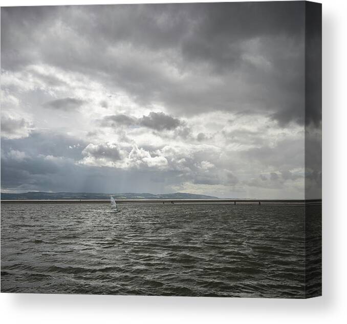 #cunard100 Canvas Print featuring the photograph Lone Windsurfer by Spikey Mouse Photography