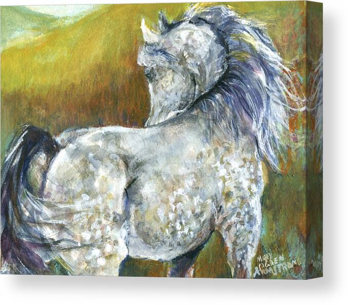 Mary Ogden Armstrong Canvas Print featuring the painting Looking back by Mary Armstrong