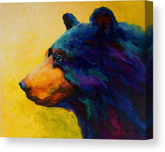 Bear Canvas Print featuring the painting Looking On II - Black Bear by Marion Rose