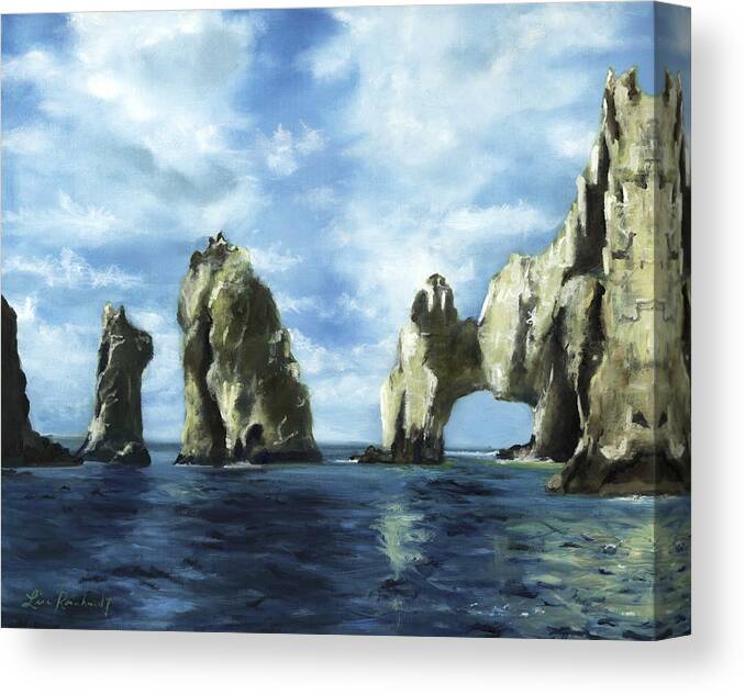 Cabo San Lucas Canvas Print featuring the painting Los Arcos by Lisa Reinhardt