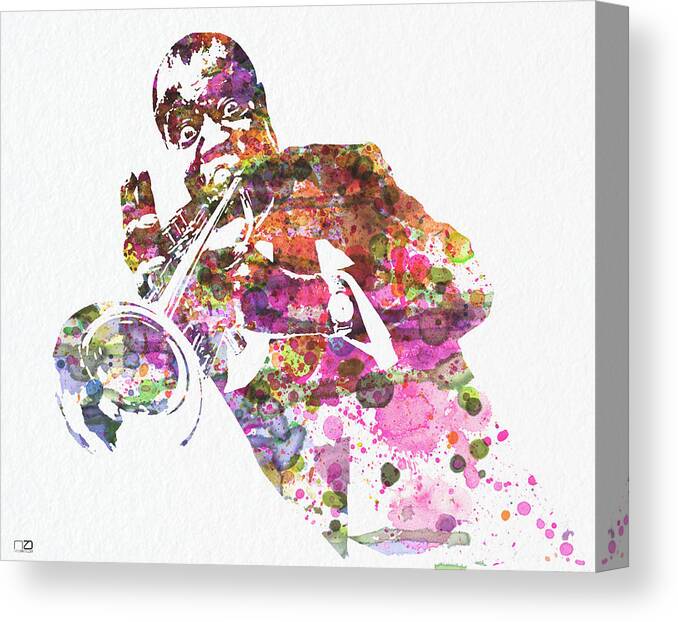 Louis Armstrong Canvas Print featuring the painting Louis Armstrong 2 by Naxart Studio