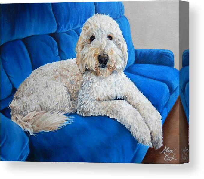 goldendoodle painting on canvas