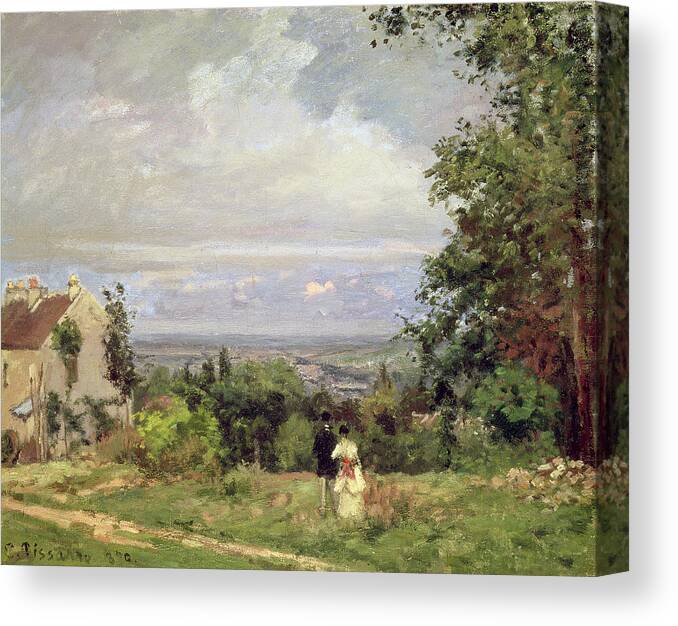 Louveciennes Canvas Print featuring the painting Louveciennes by Camille Pissarro