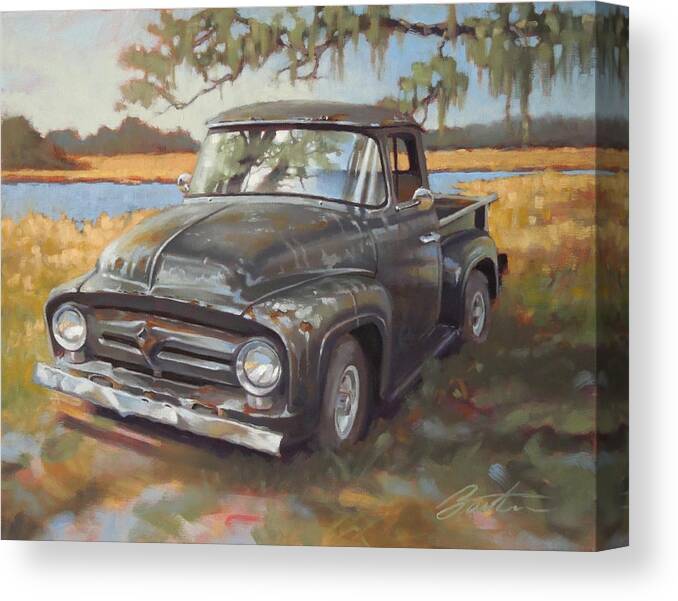 Truck Canvas Print featuring the painting Low Country Parking by Todd Baxter