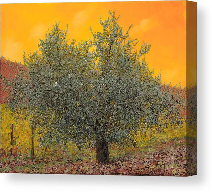 Olive Tree Canvas Print featuring the painting L'ulivo Tra Le Vigne by Guido Borelli