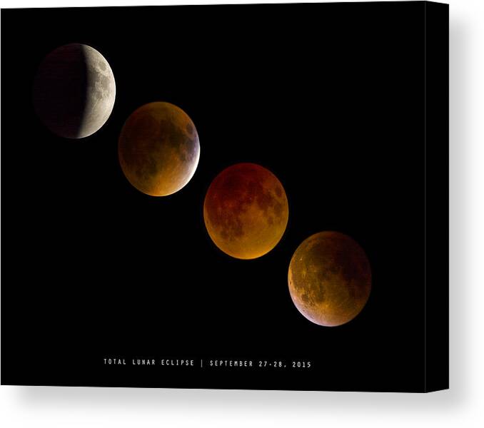 Moon Canvas Print featuring the photograph Lunar Eclipse 2015 by Andy Smetzer