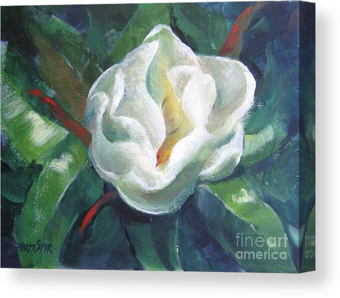 Flower Canvas Print featuring the painting Magnolia by Marta Styk