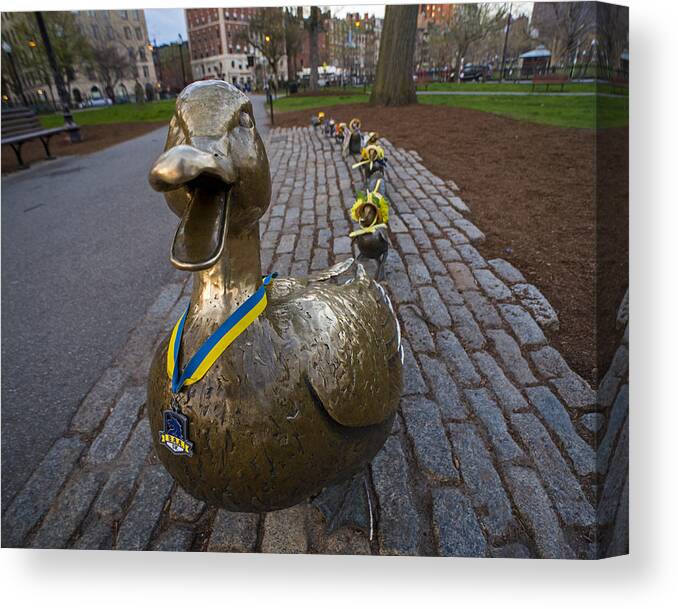 Boston Canvas Print featuring the photograph Make Way For Ducklings B.A.A. 5k by Toby McGuire