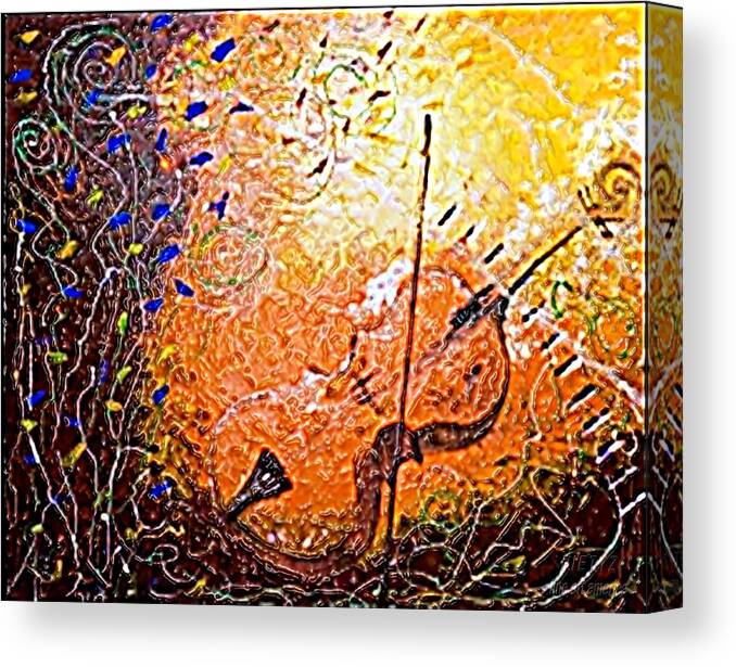 Music Canvas Print featuring the painting Making Melody 1 by Piety Dsilva