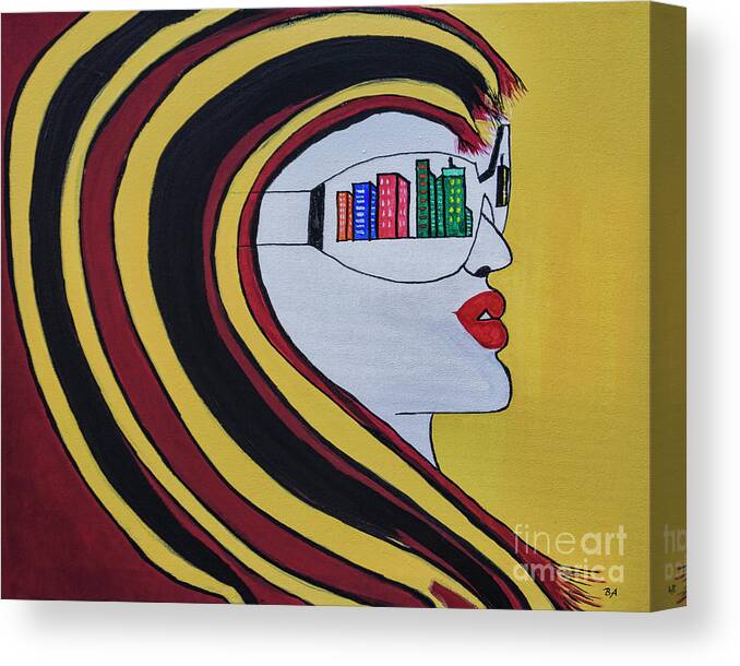 Fashion Canvas Print featuring the painting Manhattan Lady by Janice Pariza