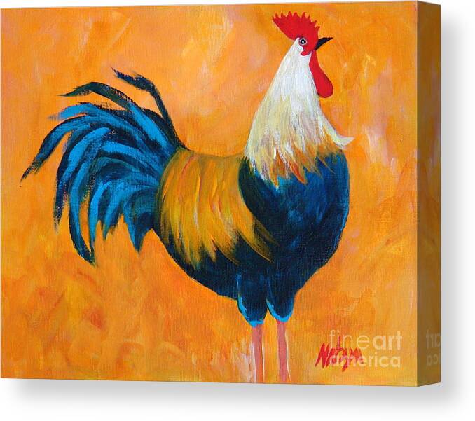 Rooster Canvas Print featuring the painting Maraichi by Nataya Crow
