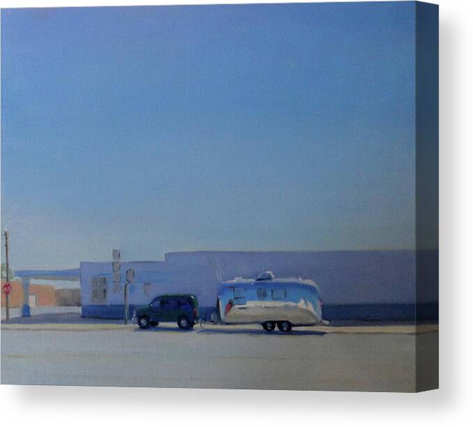 Airstream Canvas Print featuring the painting Marfa Texas by Elizabeth Jose
