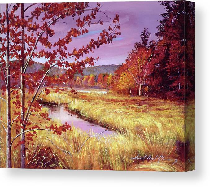 Pastoral Canvas Print featuring the painting Marsh Grass by David Lloyd Glover